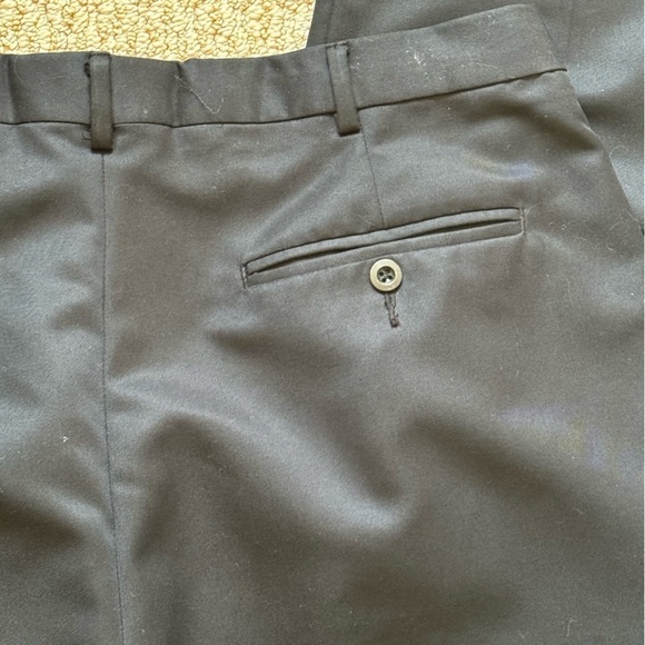 Perry Ellis Navy Blue Pleated and Cuffed Relaxed Fit Office Slacks Pants 36x30 - Picture 12 of 16